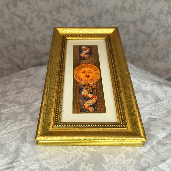 Pier 1 print -Soliel detail - gilded 17th-18th century atlas imagery SKU#1501885 - Picture 1 of 14
